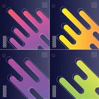 Four different colored lines on a black background vector