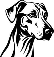 A dog head in black and white on a white background vector