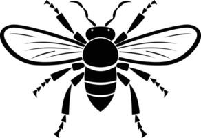 A black and white bee silhouette on a white background vector