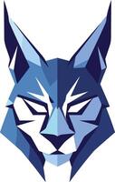 A blue cat head with a triangular shape vector
