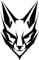 A black and white image of a cat head vector