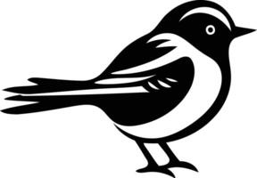 Black and white bird silhouette on a white background vector