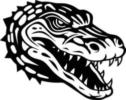 A crocodile head with a large mouth and sharp teeth vector