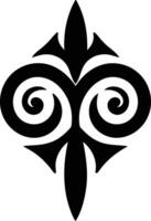 A black and white symbol with a spiral design vector