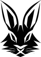 A black and white rabbit head with large ears vector