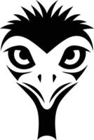 An ostrich head with a black and white design vector