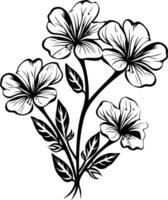 Black and white flowers on a white background vector