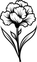 A black and white flower on a white background vector