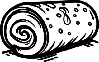 A black and white drawing of a roll of paper vector