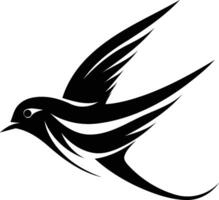 A black and white bird with a long tail vector