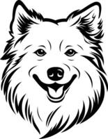 A dog head with a smile on it vector