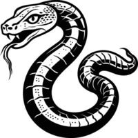 A black and white snake with its mouth open vector
