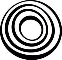 A black and white circle with a spiral design vector