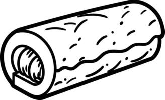 A black and white drawing of a roll of paper vector