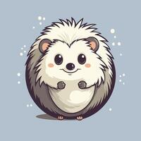 A cute hedgehog with a big smile on its face vector