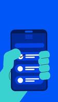 2d animation of checking to do list in scheduling application on smartphone video