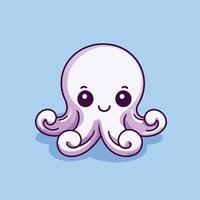 An octopus with a smiley face on a blue background vector