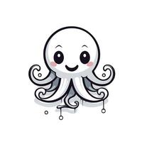 An octopus with a smiley face on it vector