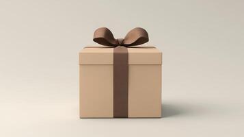 Simple and stylish gift box with a decorative ribbon photo