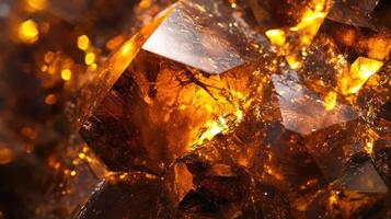 Detailed view of sphalerite showcasing deep brown tones and gold flecks photo