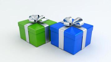 Simple and stylish gift box with a decorative ribbon photo