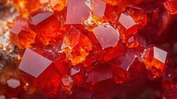 Vibrant orange crocoite gemstone with unique natural patterns and radiant tones. photo