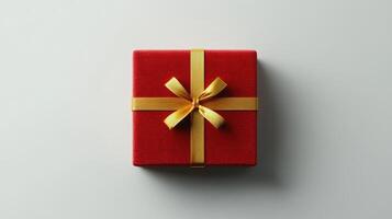Simple and stylish gift box with a decorative ribbon photo