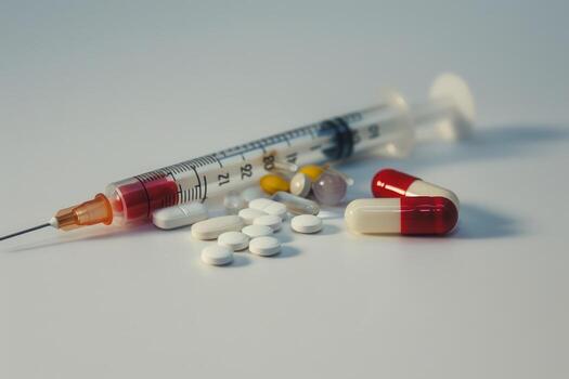 A Comprehensive Look at Syringes and Pills, Key Components in Medication and Healthcare photo