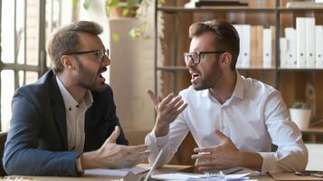 Two Businessmen Engaging in a Heated Discussion During a Meeting photo
