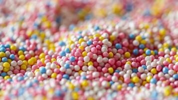 A Close-Up View of Pastel-Colored Sprinkles Ready for Baking photo
