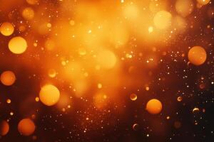 Golden orbs of light dance in a warm autumn glow photo