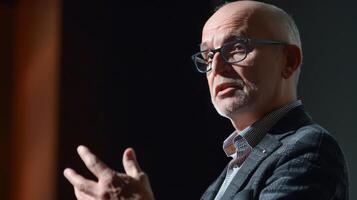 A Speaker's Passion Illuminates the Stage photo