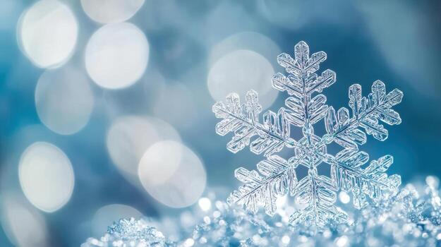 Intricate Beauty of a Delicate Snowflake Captured in Detail photo