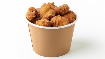 A Crispy Treat of Golden Fried Chicken Nuggets in a Brown Paper Bucket photo