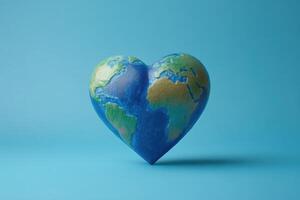 Heart-shaped globe symbolizes global love and unity photo