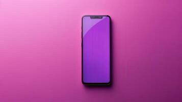 A Modern Smartphone on a Vibrant Pink Surface photo