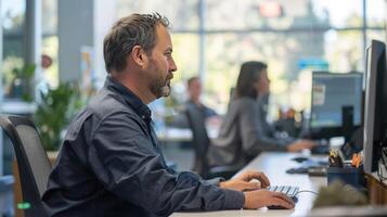 Focused Mid-Day Work in a Bright Office photo