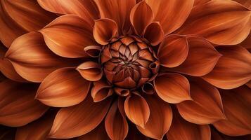 Detailed shot of a brown flower with complex patterns. photo