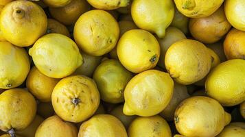 A Bountiful Harvest of Ripe Lemons Ready for Juicing photo