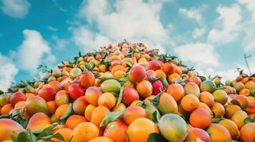A Bountiful Harvest of Mangoes Under a Sunny Sky photo