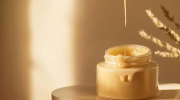 Golden Hour Glow Dripping Honey Cream In Soft Light photo