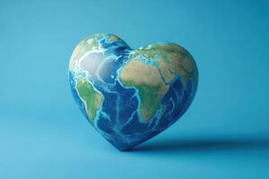 A heart-shaped globe symbolizes global unity and love photo