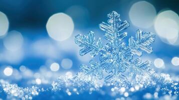 Intricate Beauty of a Delicate Snowflake Captured in Detail photo