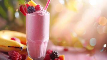 A Refreshing Summer Smoothie With a Burst of Fruit photo