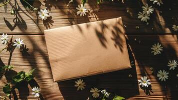 A Simple Cardboard Box Rests in the Sunlit Afternoon photo