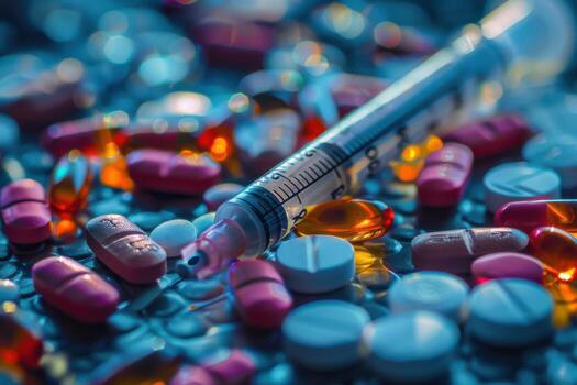 A Comprehensive Look at Syringes and Pills, Key Components in Medication and Healthcare photo