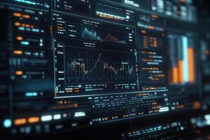 Visualizing data trends on a futuristic digital dashboard photo