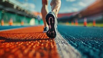 A Runner's Determination On A Sunny Day Track photo