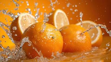 A Splash of Sunshine Oranges Exploding in a Burst of Freshness photo