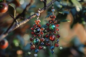 A Stylish and Colorful Earring Showcasing Vibrant Design and Modern Elegance photo
